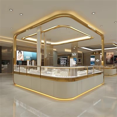 Vitrīna juvelierizstrādājumu tirdzniecības centra kioskam