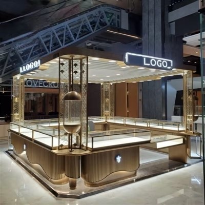 Vitrīna juvelierizstrādājumu veikala tirdzniecības centra kioskam