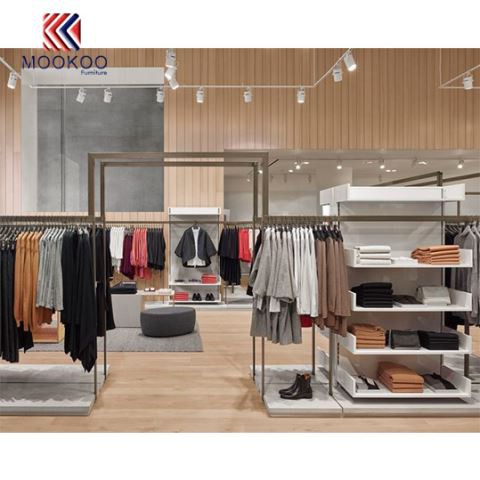 Apģērbu apģērba plaukti interjera dizains